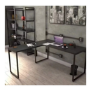 +600 Projetos Móveis Metalon Em Arquivos Pdf - Imagem de uma área de trabalho moderna com mesa e estante.