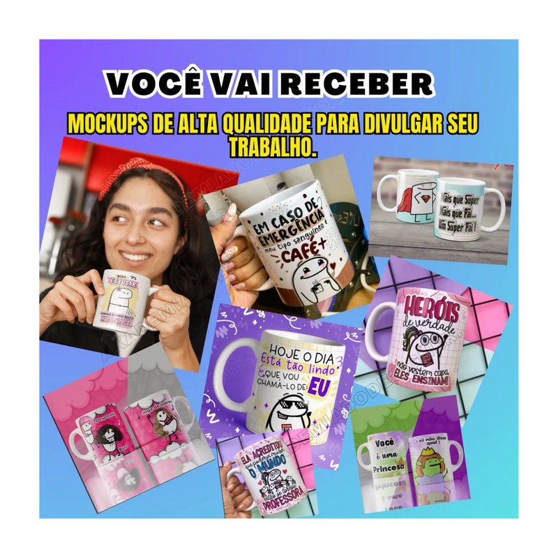 Pack 1900 Arts Para Sublimação Canecas- Flork Bento +brindes