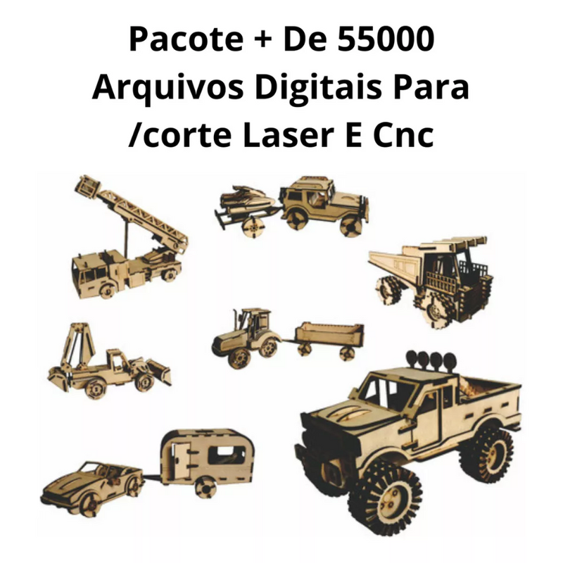 Pacote + De 55000 Arquivos Digitais Para Corte Laser E Cnc