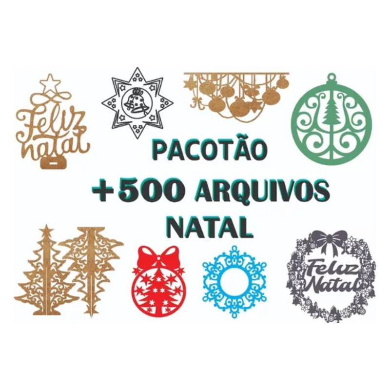 Pacote + 500 Vetores Natal Guirlanda Enfeites Corte Cnc Arquivos Vetor Dxf Cdr Cnc Mdf