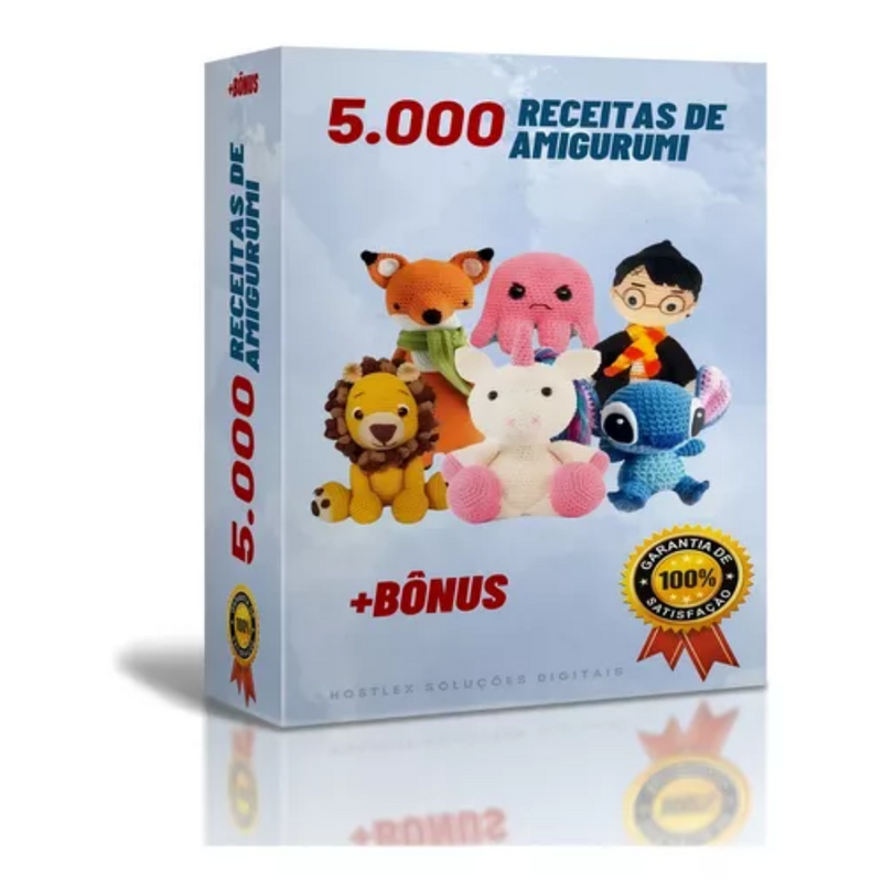 Pack 5.000 Receitas Amigurumi Arquivos Atualizadas Moldes Apostilas + Vídeos + Bônus