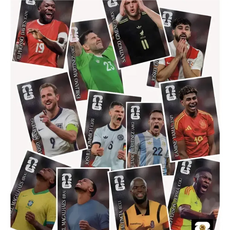 14 Figurinhas Coca-Cola Copa 2026 para imprimir em PDF, atletas da Copa do Mundo 2026, coleção especial.