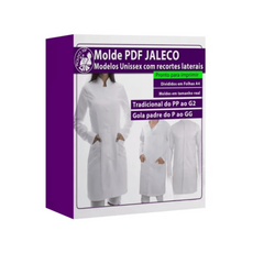 Moldes Jaleco Masculino Feminino Tradicional Gola