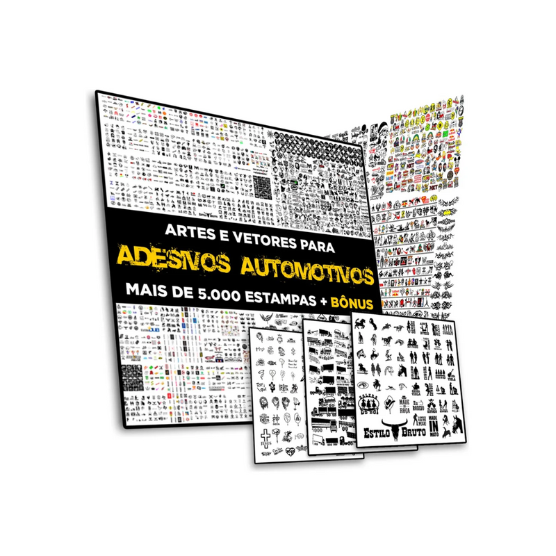 Pack +5.000 Artes Vetores Adesivos Automotivos Veiculos Carros