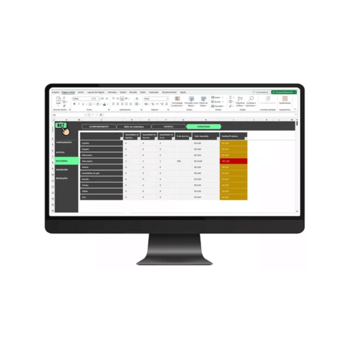 Planilha Gestão De Banca Apostas Esportivas Futebol Bet Excel Trader