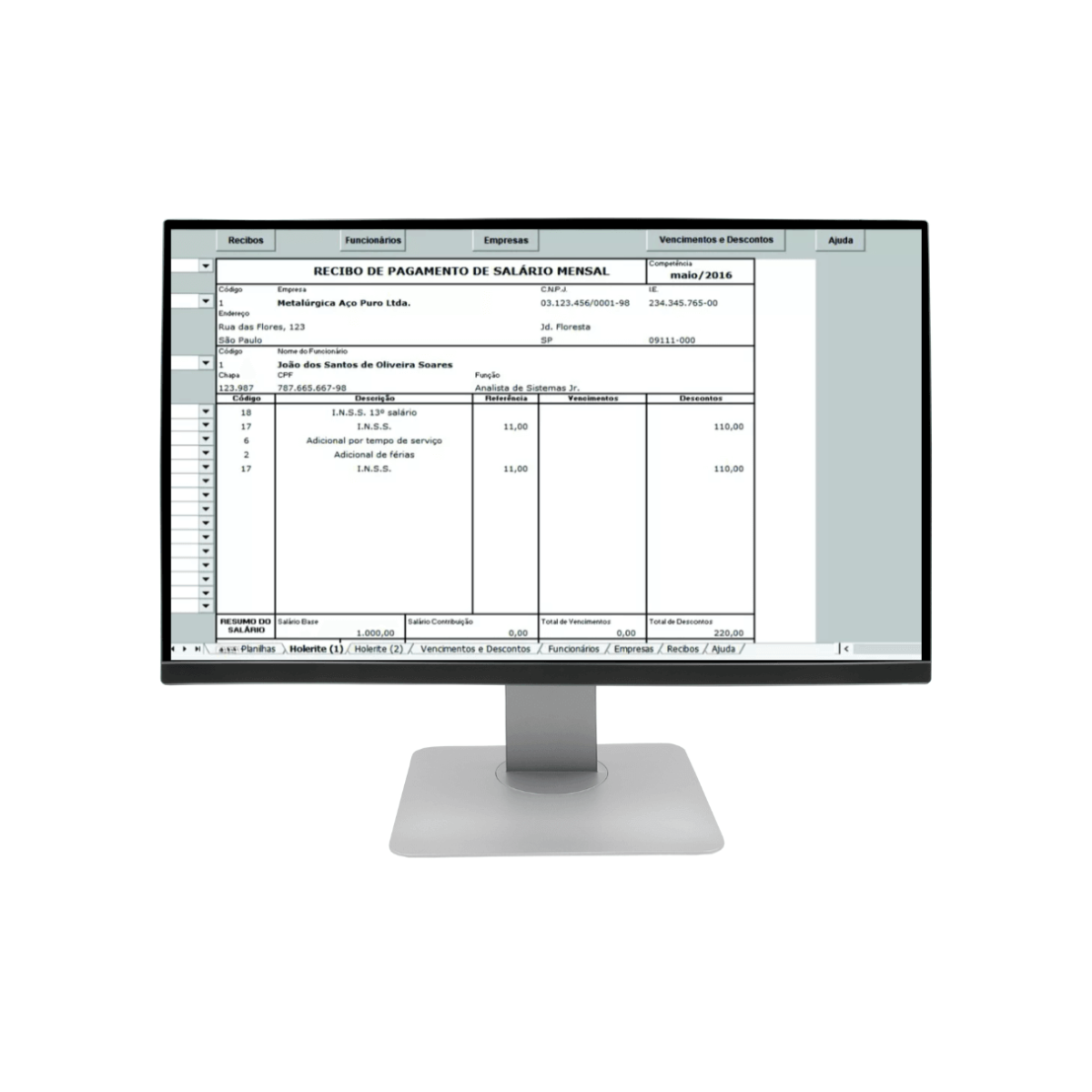 Holerite Comprovante de renda 3 Modelos Planilha Editáveis Recibo