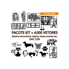 Vetor +4000 Quadros Paredes Corte Fresa Tocha CNC Laser Router