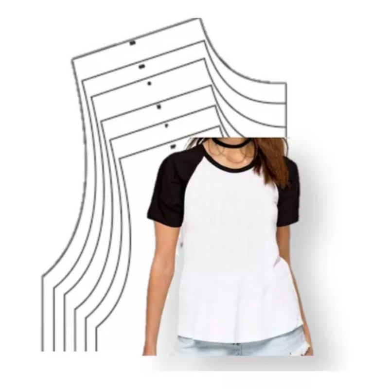 9 Moldes Raglan Feminina Modelagem Gabarito Camiseta Roupas