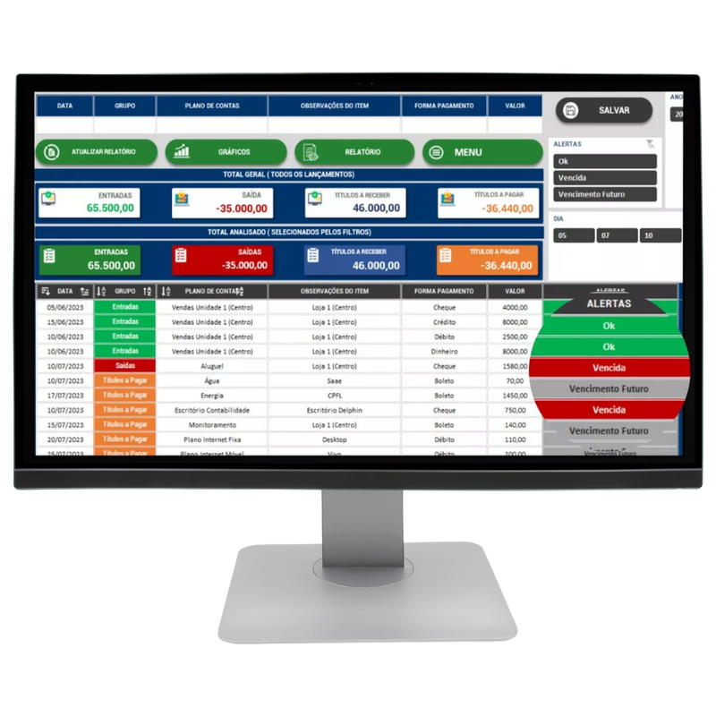 Business Financial Cash Flow Spreadsheet Dashboard Charts Reports