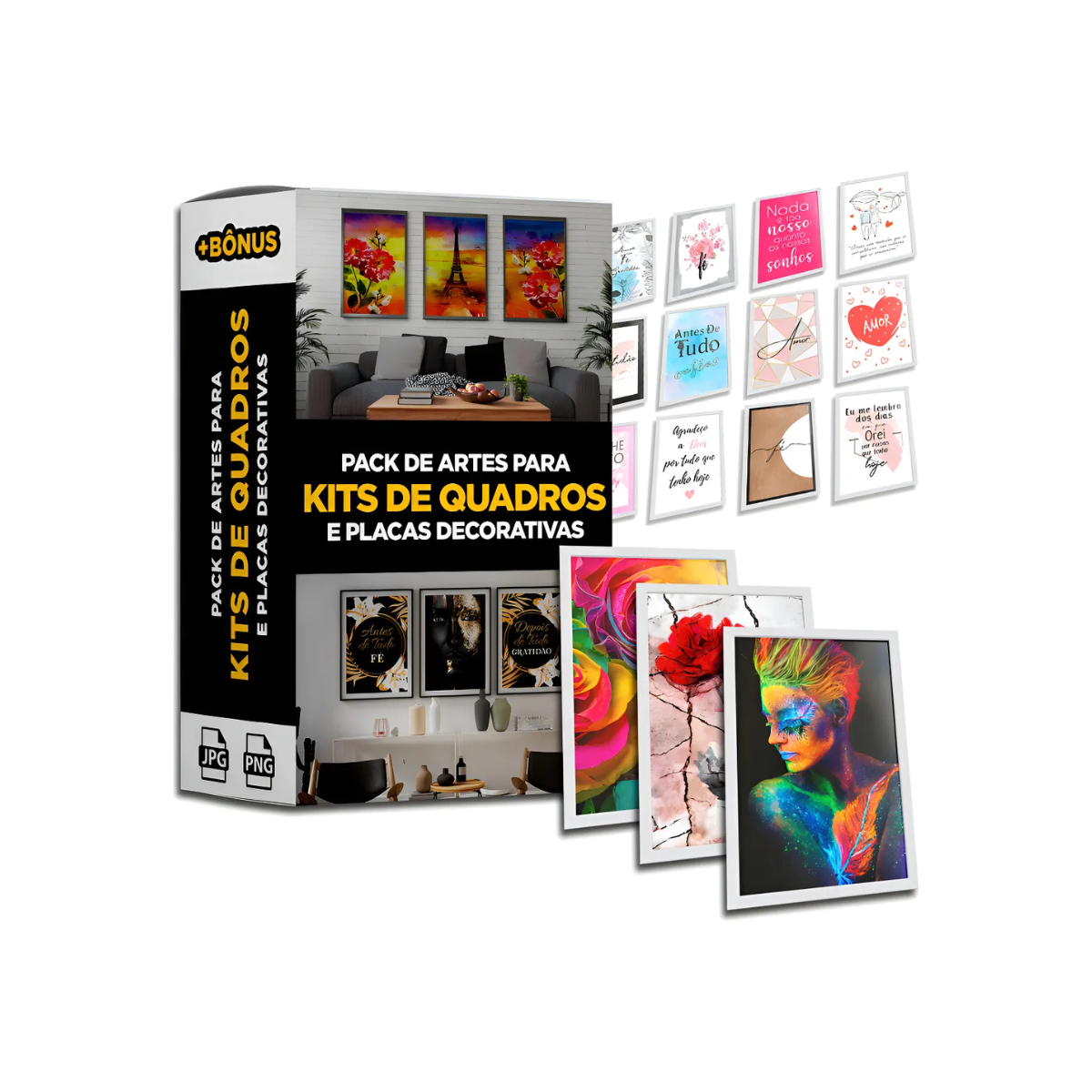 Pack Artes Para Kits De Quadros E Placas Decorativas