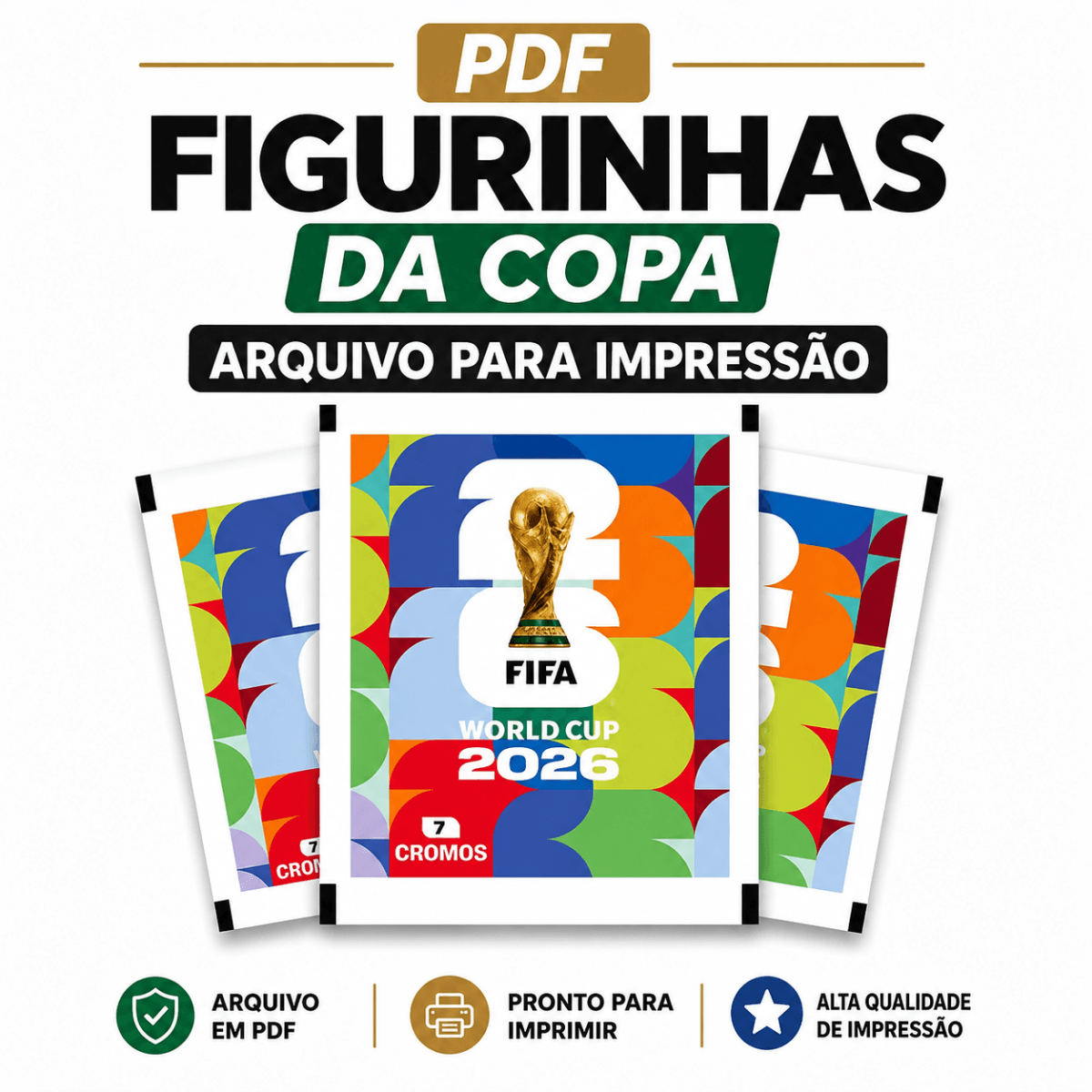 Figurinhas pacote da copa do mundo 2026 digital em PDF