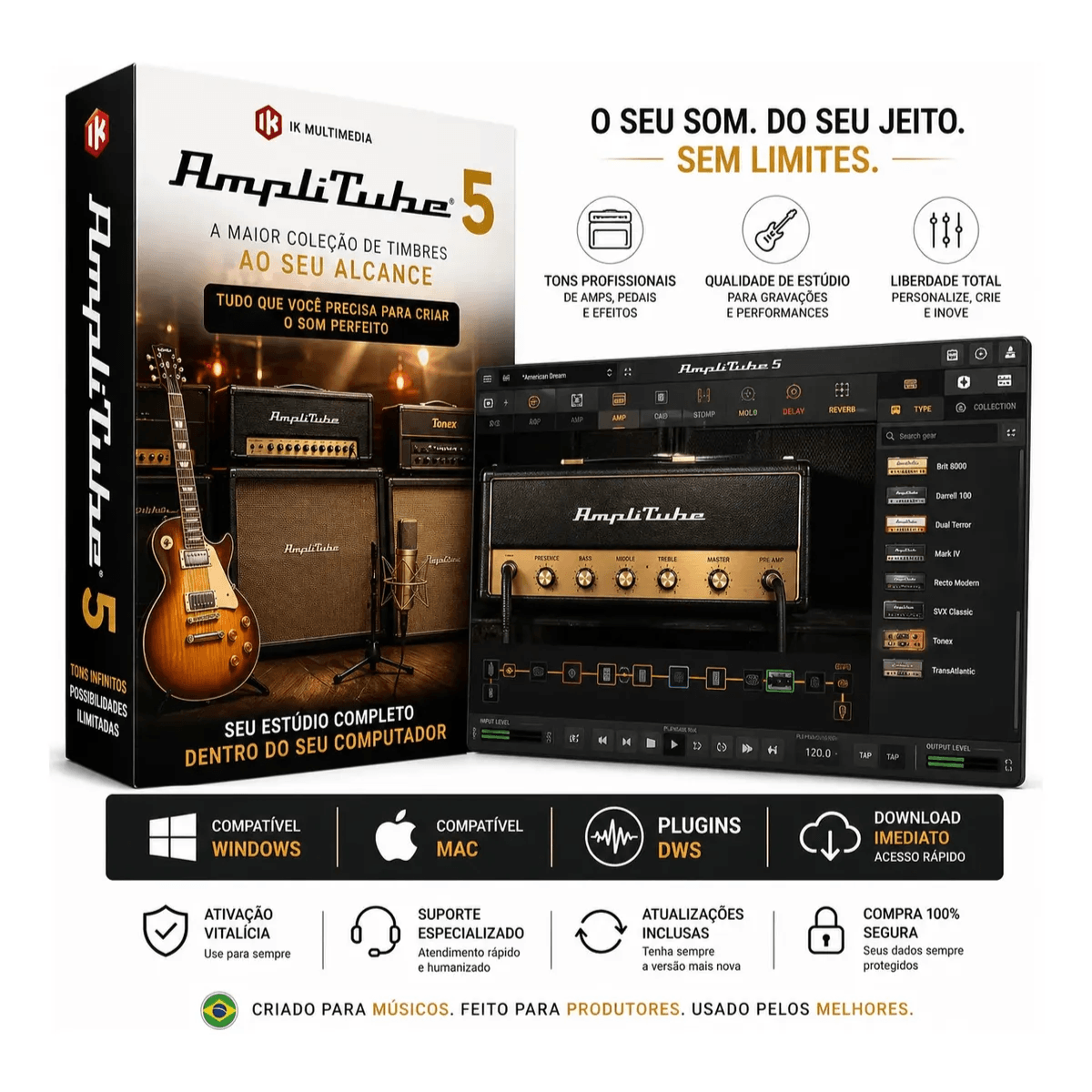 Plugin Amplitube 5 Max | Compatível Windows E Mac