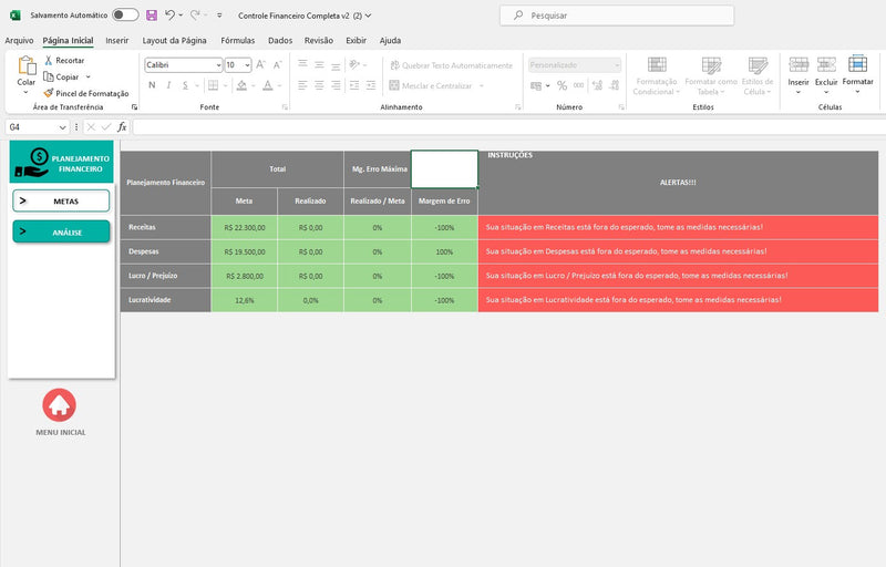 Financial Control Spreadsheet With Cost Center In Excel