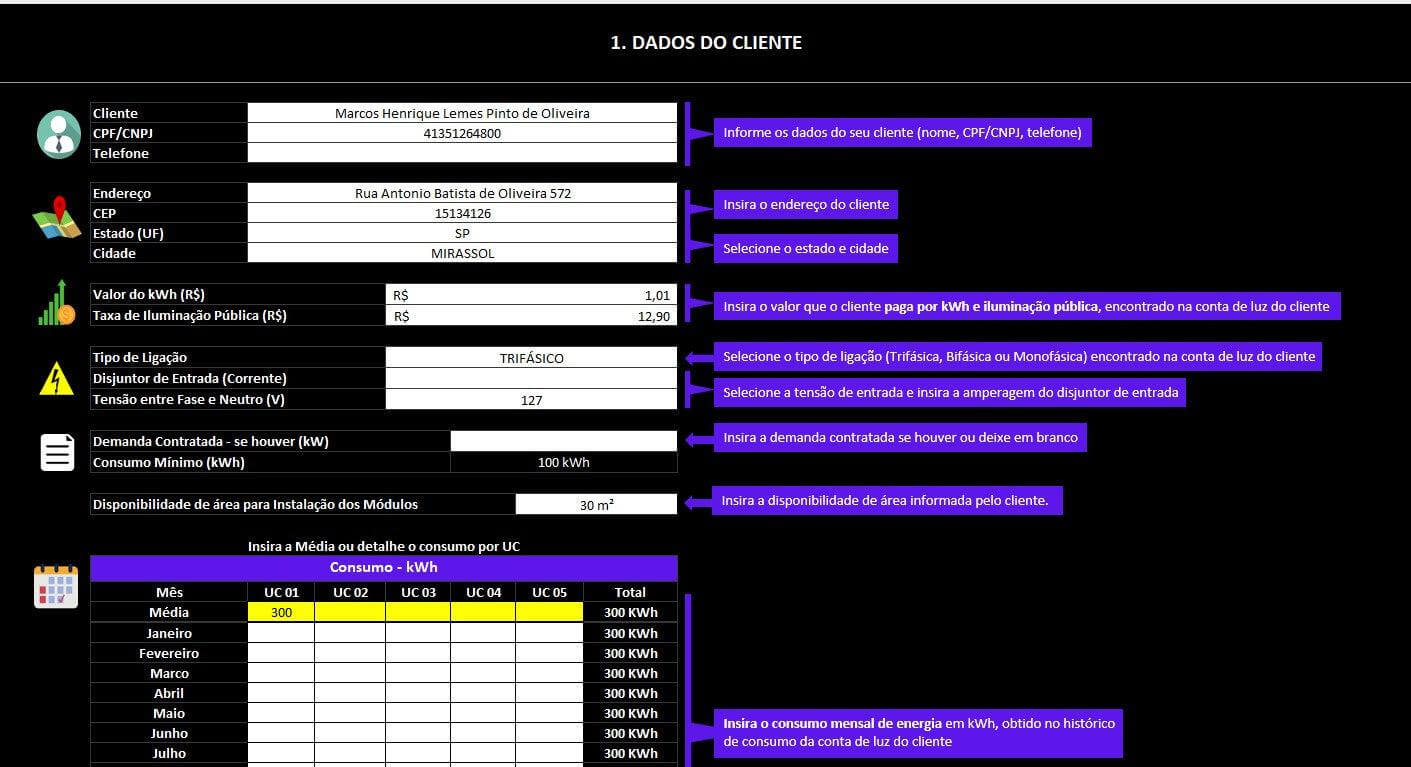 Planilha Para Energia Solar Fotovoltaica Propósta Comercial Automática - Radali Shop