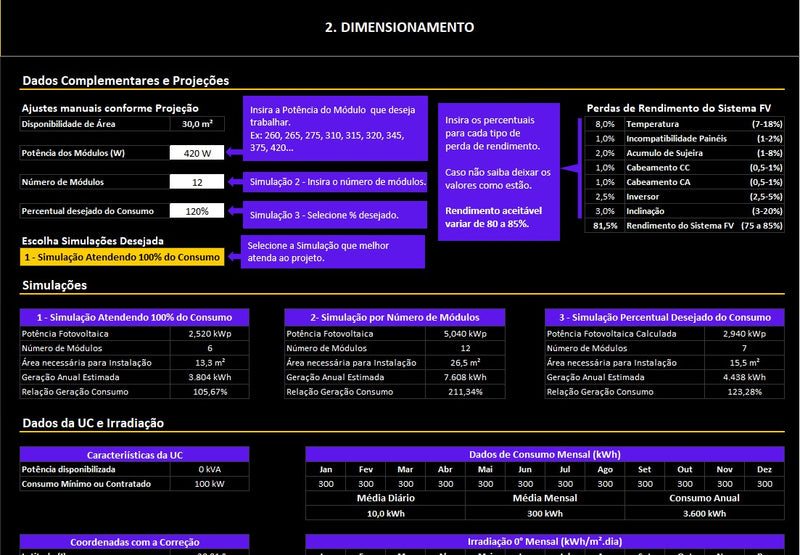 Planilha Para Energia Solar Fotovoltaica Propósta Comercial Automática