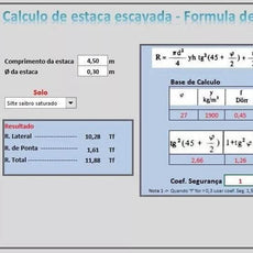 Planilha Calculo Estaca Escavada Formula De Dorr Automatizada - Radali Shop