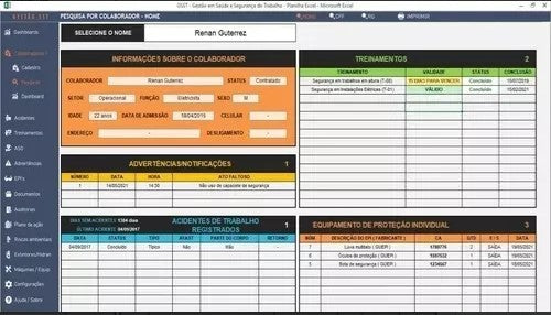 Planilha Segurança Do Trabalho Gestão Sst